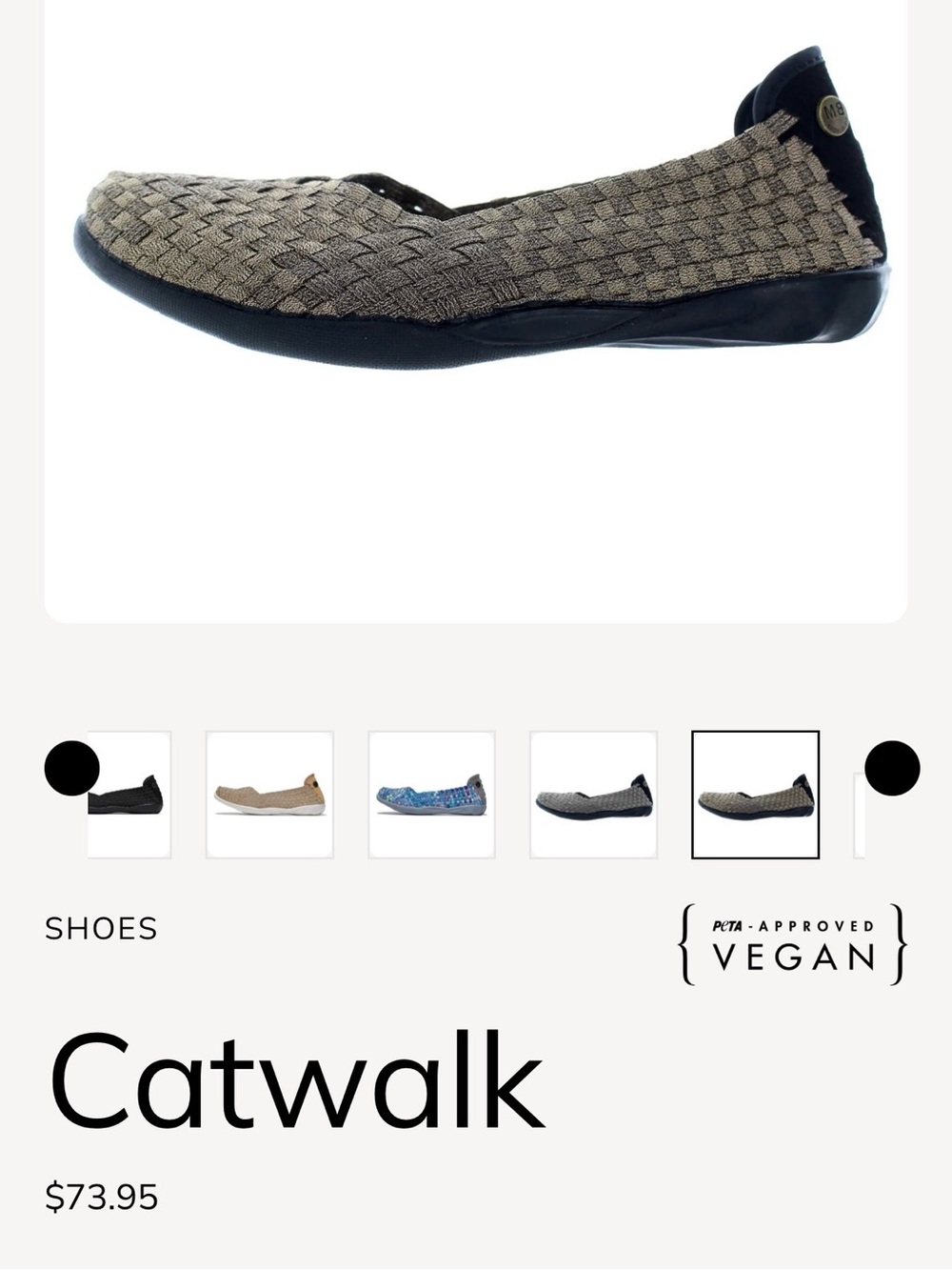 Bernie mev catwalk Women’s Metallic Tweed Slip-On Flats - retail $73.95